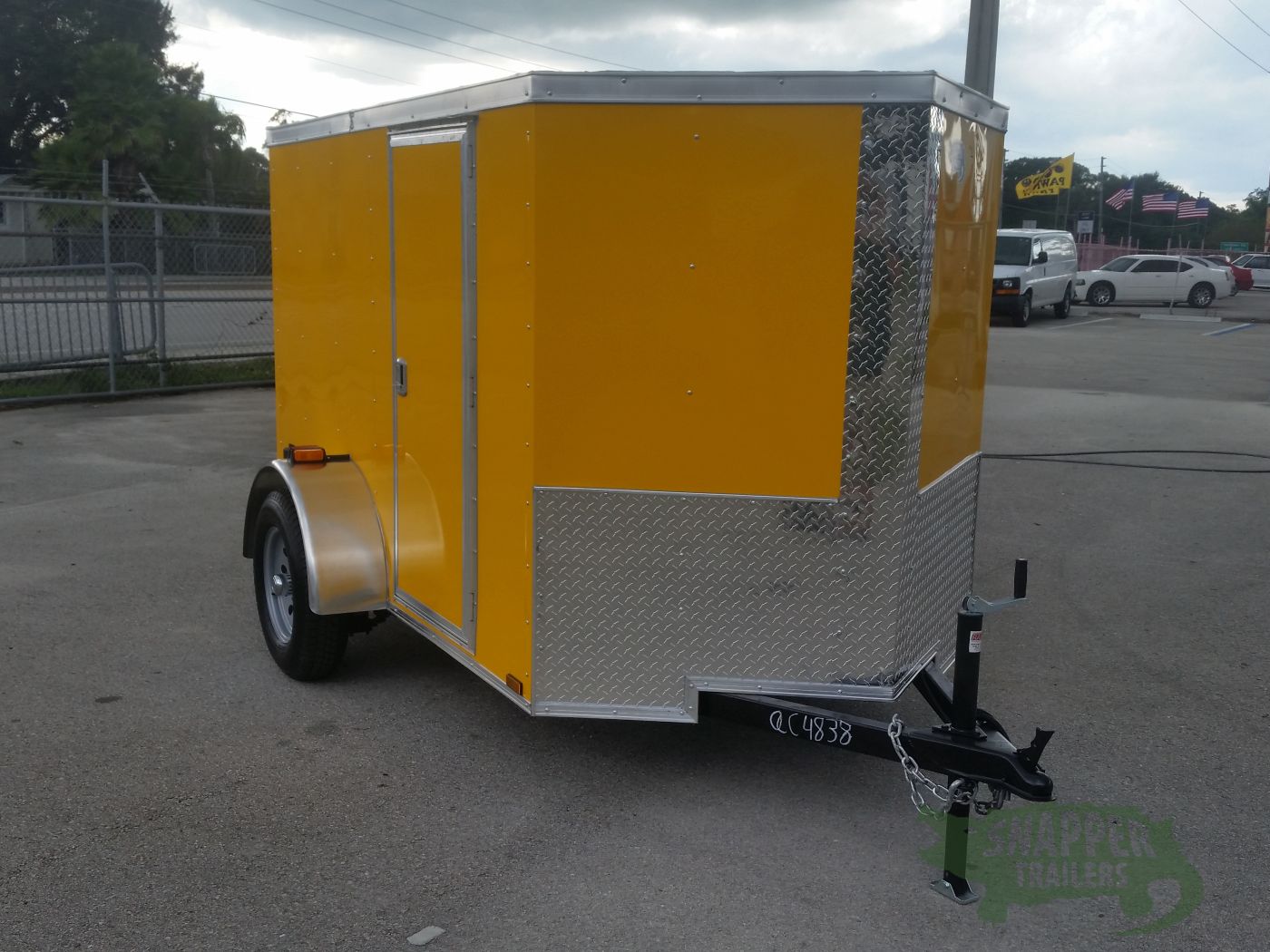 Quality Cargo 5x8 SA Trailer - Yellow, Ramp, Side Door, Side Vents - Image 13