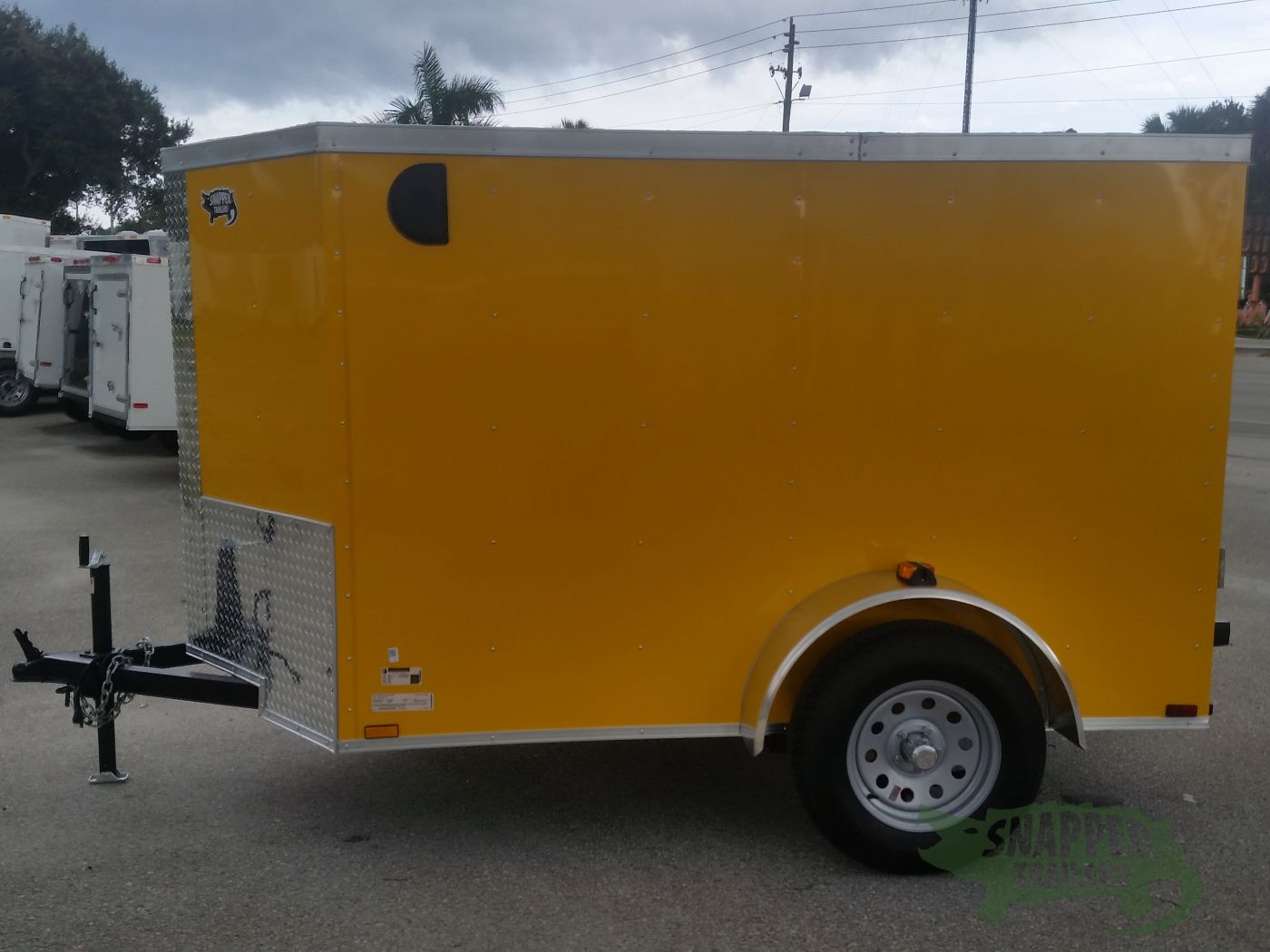 Quality Cargo 5x8 SA Trailer - Yellow, Ramp, Side Door, Side Vents - Image 3