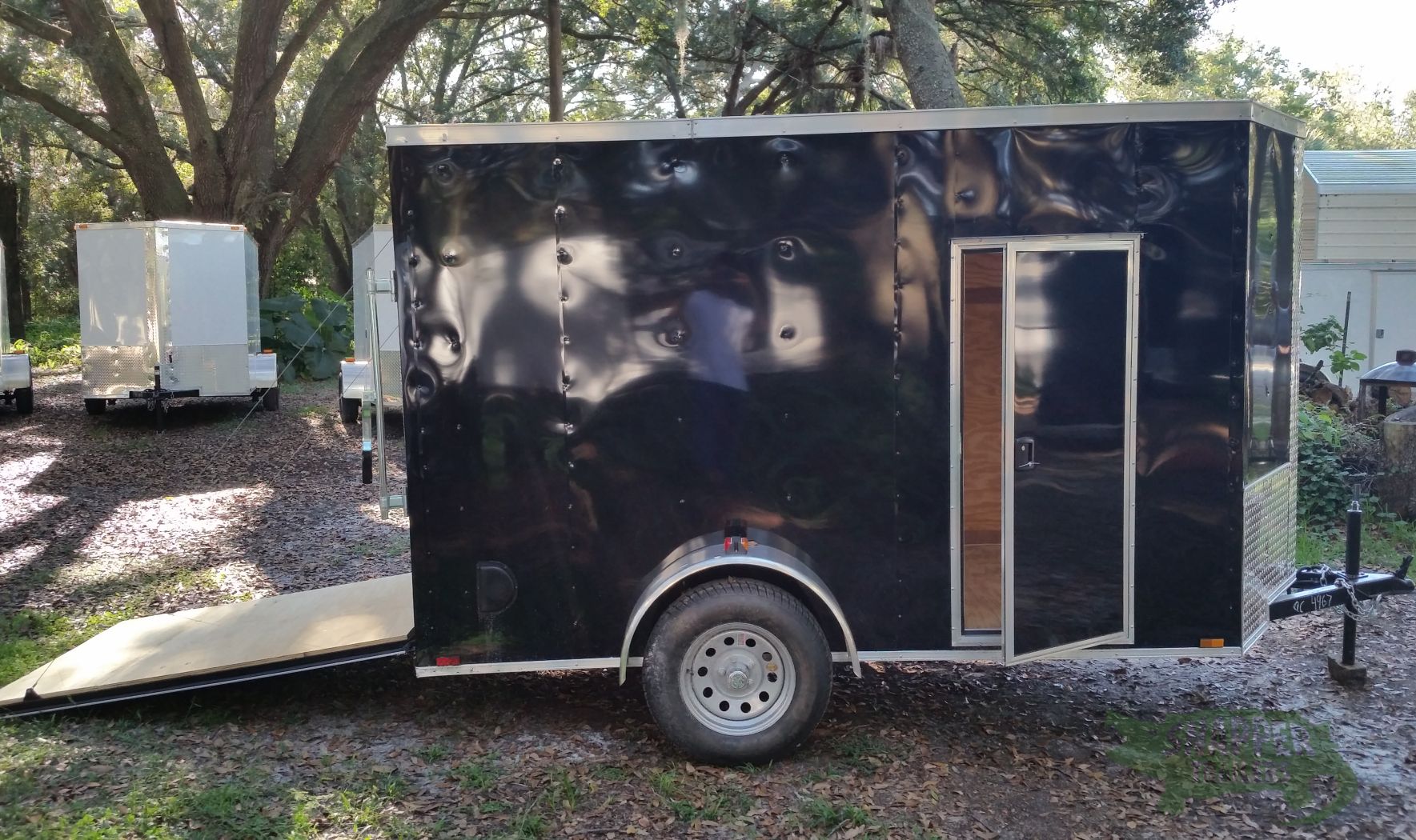 Quality Cargo 5x10 SA Trailer - Black, Ramp, Side Door, Side Vents, Extra Height - Image 10