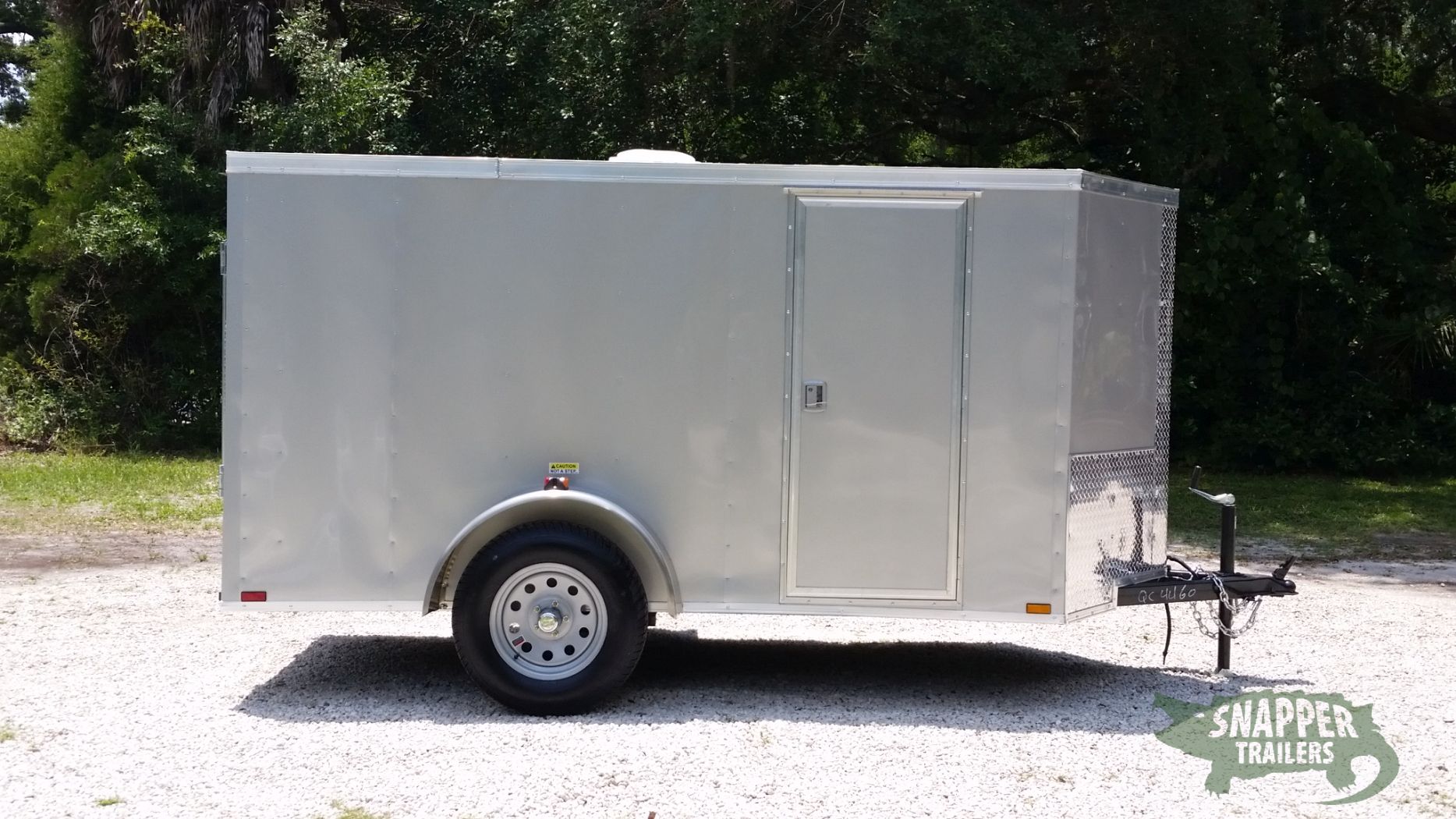 5x10 Sa Trailer Silver Frost Ramp Side Door Roof Vent Snapper Trailers