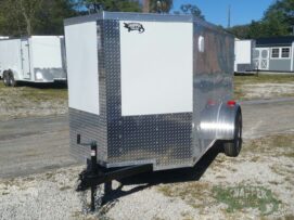Alternative view of Quality Cargo 5x10 SA Trailer - White, Double Doors, Side Door, Side Vents