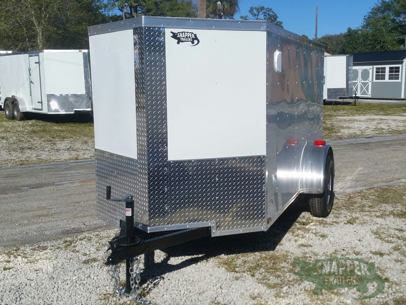 Quality Cargo 5x10 SA Trailer - White, Double Doors, Side Door, Side Vents - Image 2