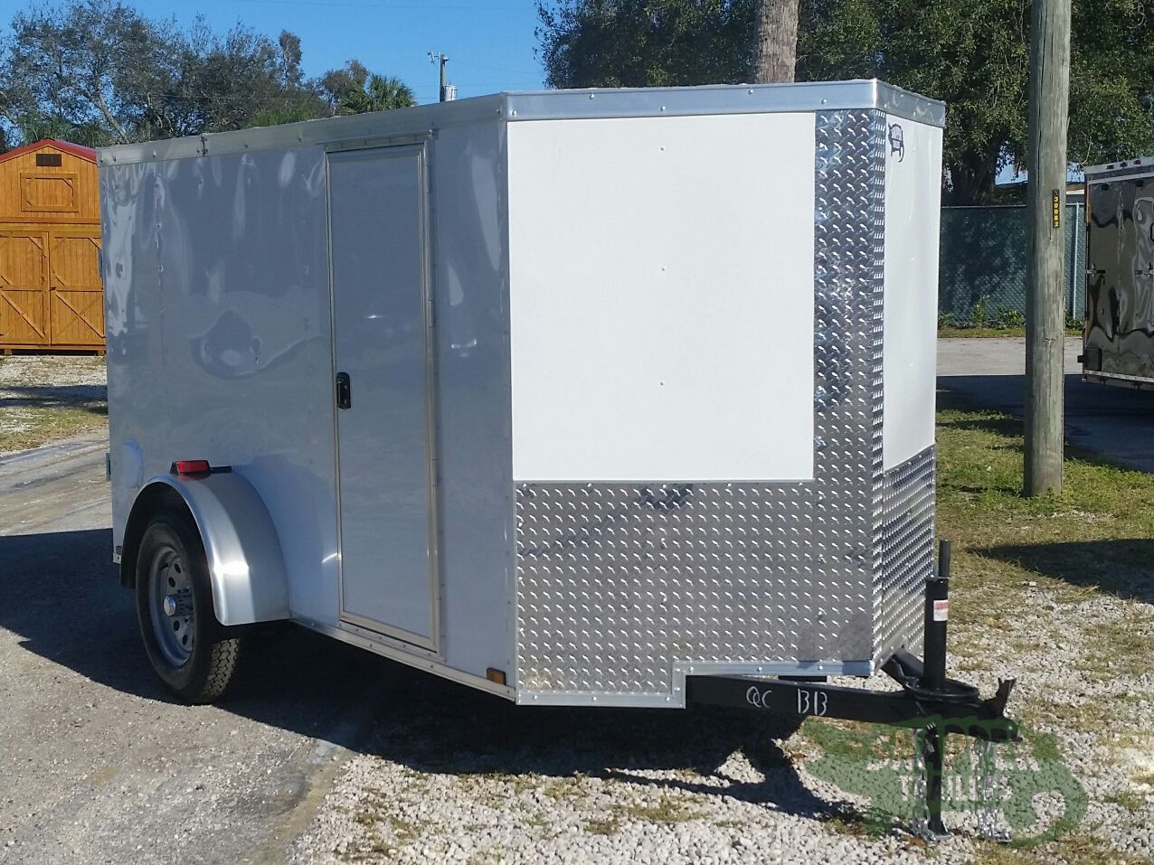 Quality Cargo 5x10 SA Trailer - White, Double Doors, Side Door, Side Vents - Image 13