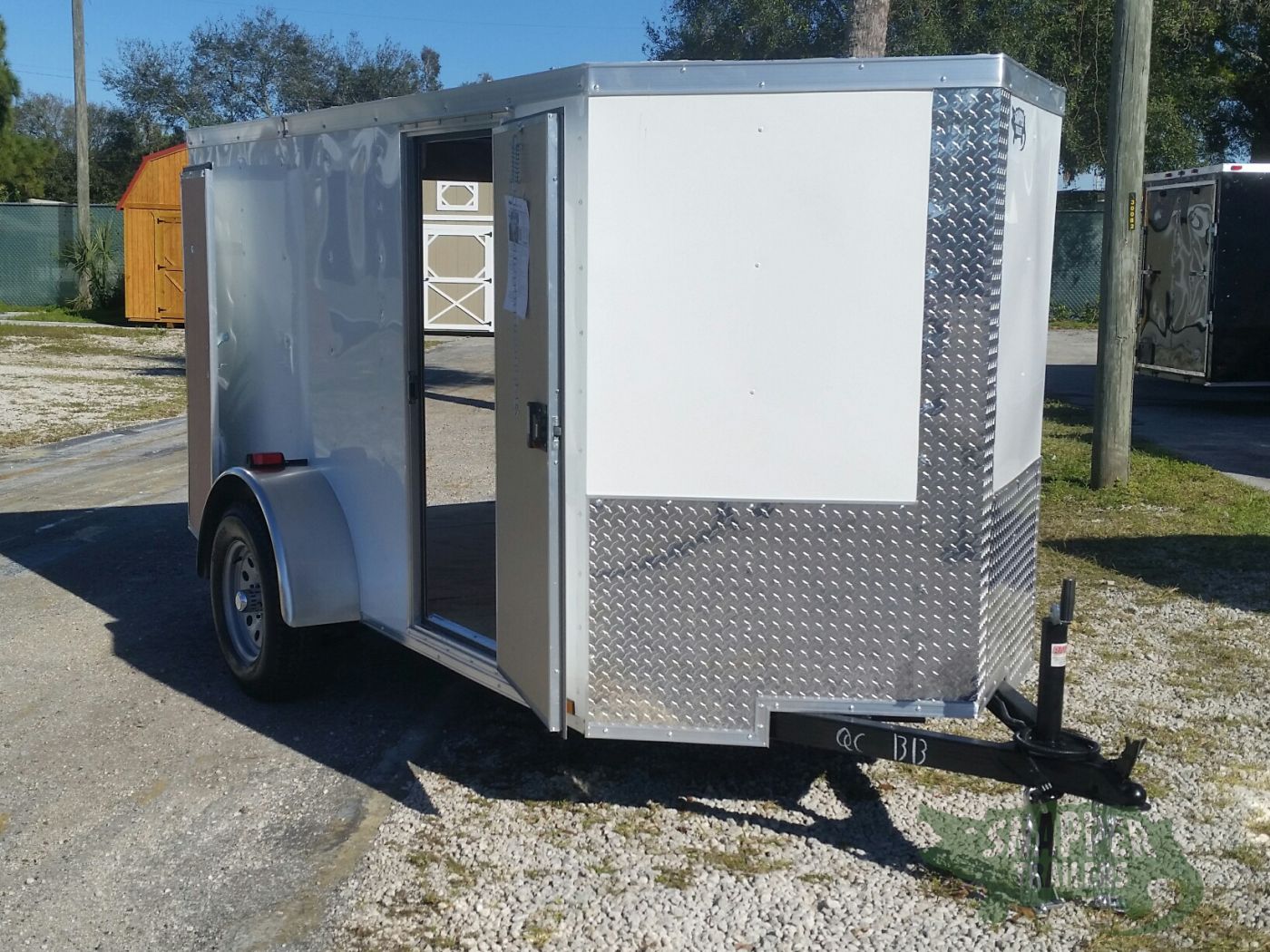 Quality Cargo 5x10 SA Trailer - White, Double Doors, Side Door, Side Vents - Image 12