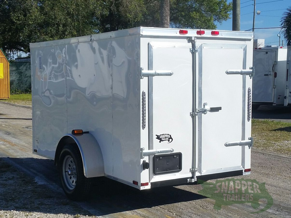 Quality Cargo 5x10 SA Trailer - White, Double Doors, Side Door, Side Vents - Image 5