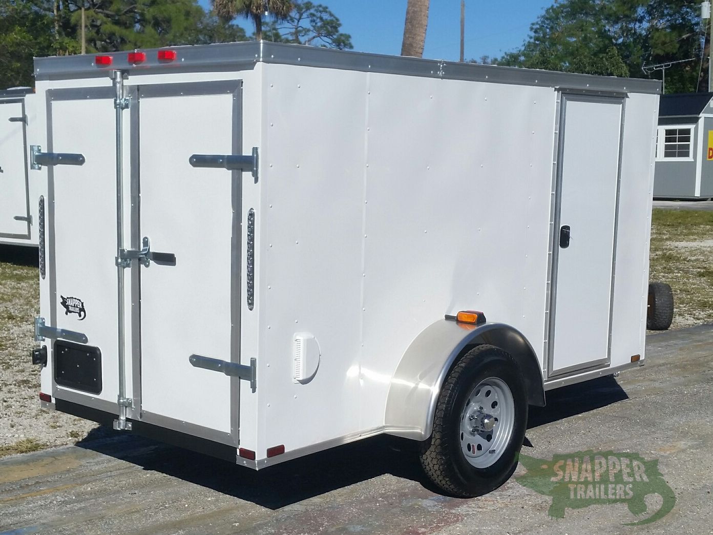 Quality Cargo 5x10 SA Trailer - White, Double Doors, Side Door, Side Vents - Image 9
