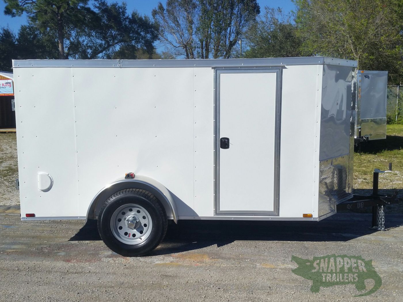Quality Cargo 5x10 SA Trailer - White, Double Doors, Side Door, Side Vents