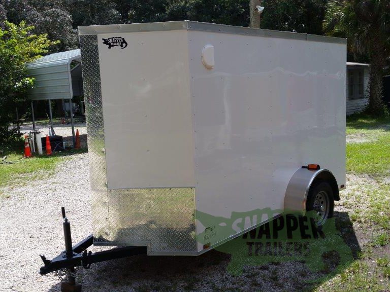 Quality Cargo 5x10 SA Trailer - White, Ramp, Side Door, Side Vents, Extra Height - Image 2