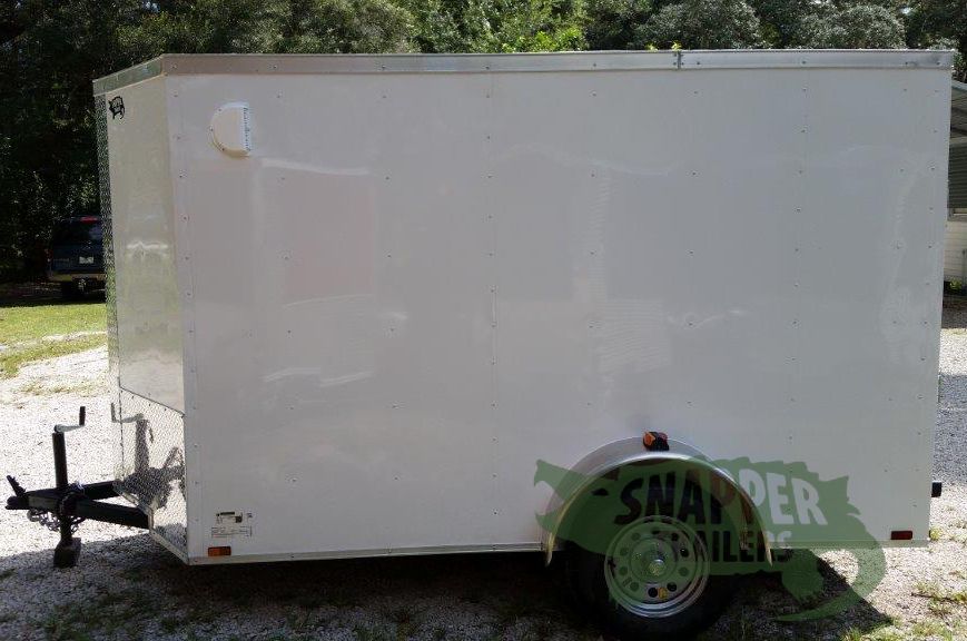 Quality Cargo 5x10 SA Trailer - White, Ramp, Side Door, Side Vents, Extra Height - Image 3