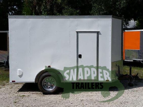 Quality Cargo 5x10 SA Trailer - White, Ramp, Side Door, Side Vents, Extra Height