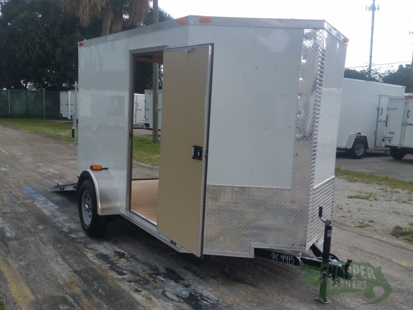 Quality Cargo 6x10 SA Trailer - White, Ramp, Side Door, Extra Height - Image 12