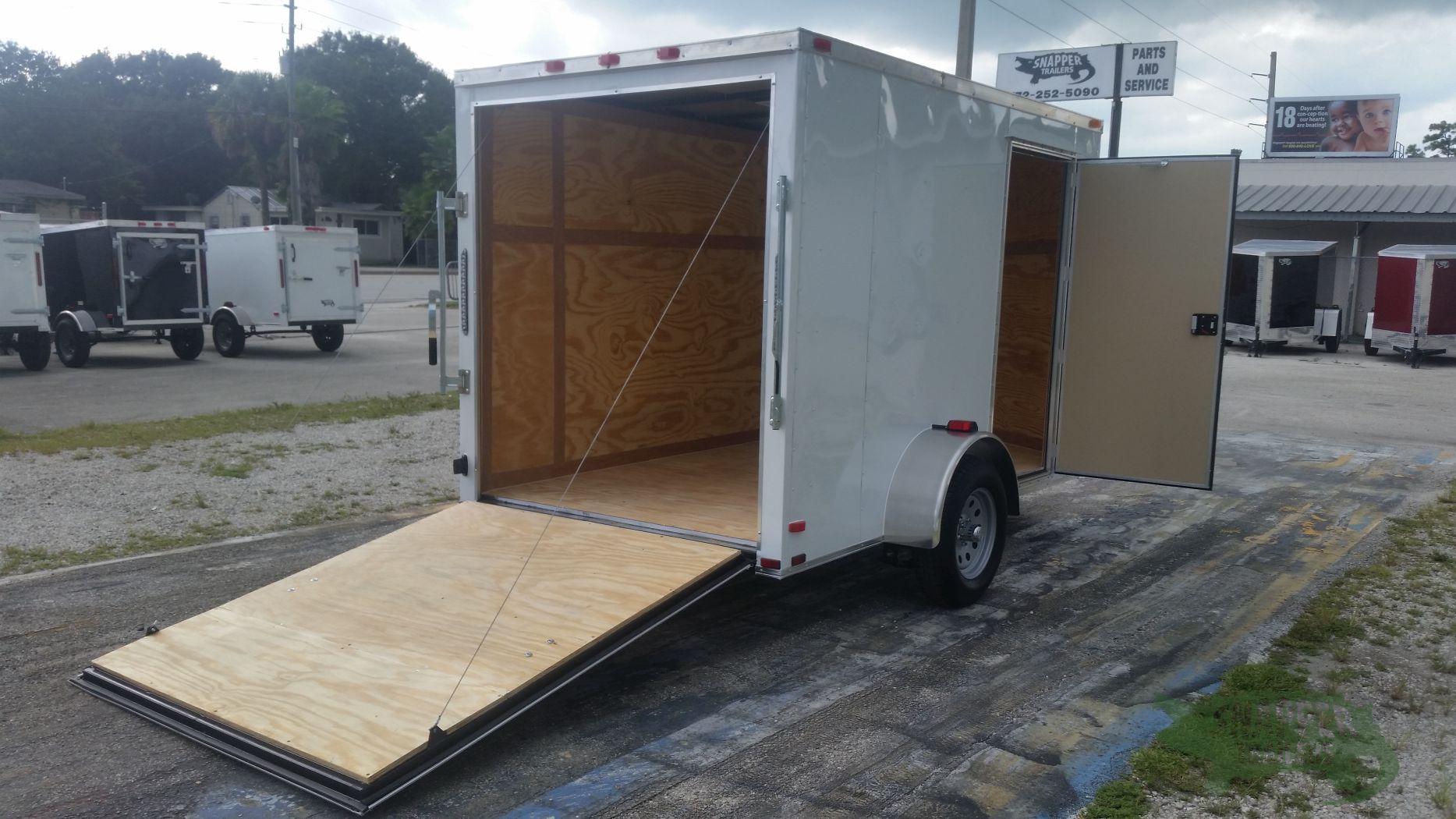 Quality Cargo 6x10 SA Trailer - White, Ramp, Side Door, Extra Height - Image 8