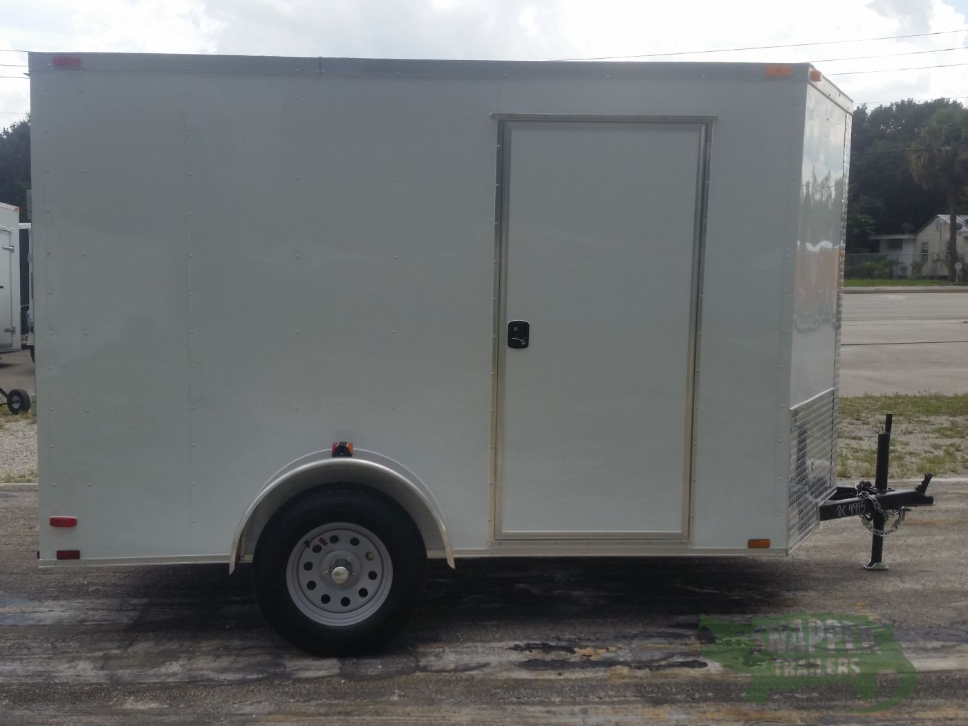 Quality Cargo 6x10 SA Trailer - White, Ramp, Side Door, Extra Height