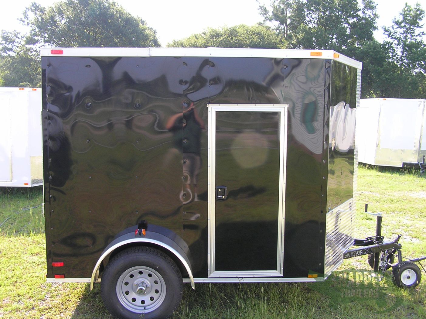 Quality Cargo 6x8 SA Trailer - Black, Ramp, Side Door, Extra Height