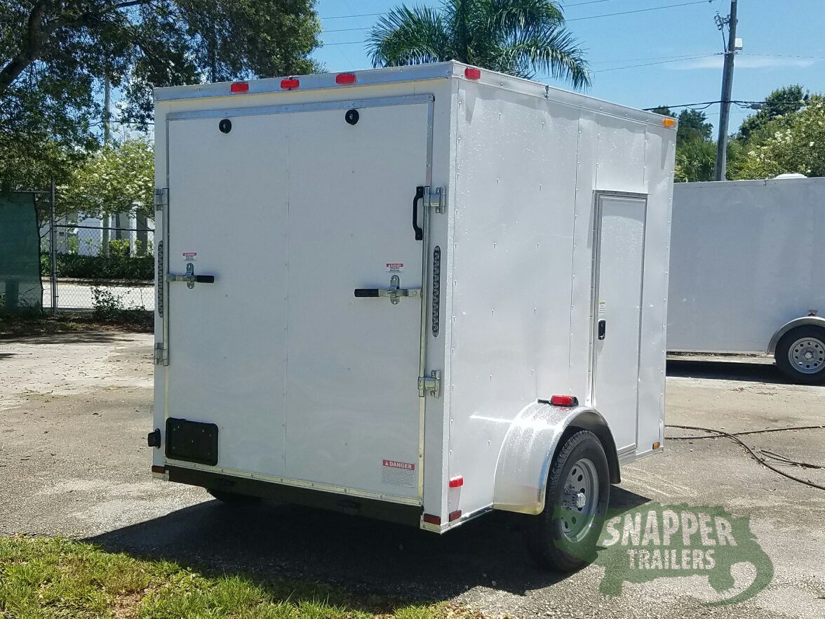 Quality Cargo 6x8 SA Trailer - White, Ramp, Side Door, Extra Height - Image 9