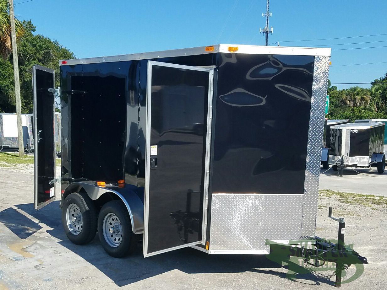 Quality Cargo 6x10 TA Trailer - Black, Double Abrn Doors, Side Door, Extra Height - Image 12