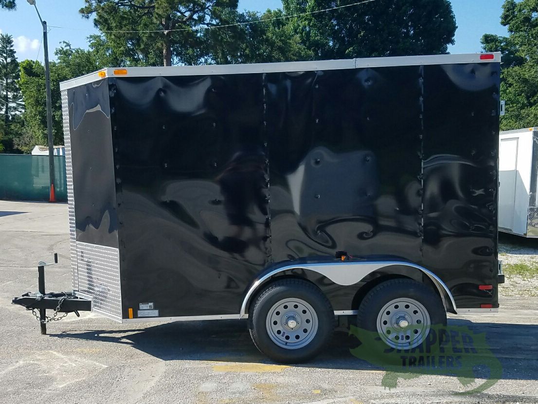 Quality Cargo 6x10 TA Trailer - Black, Double Abrn Doors, Side Door, Extra Height - Image 3