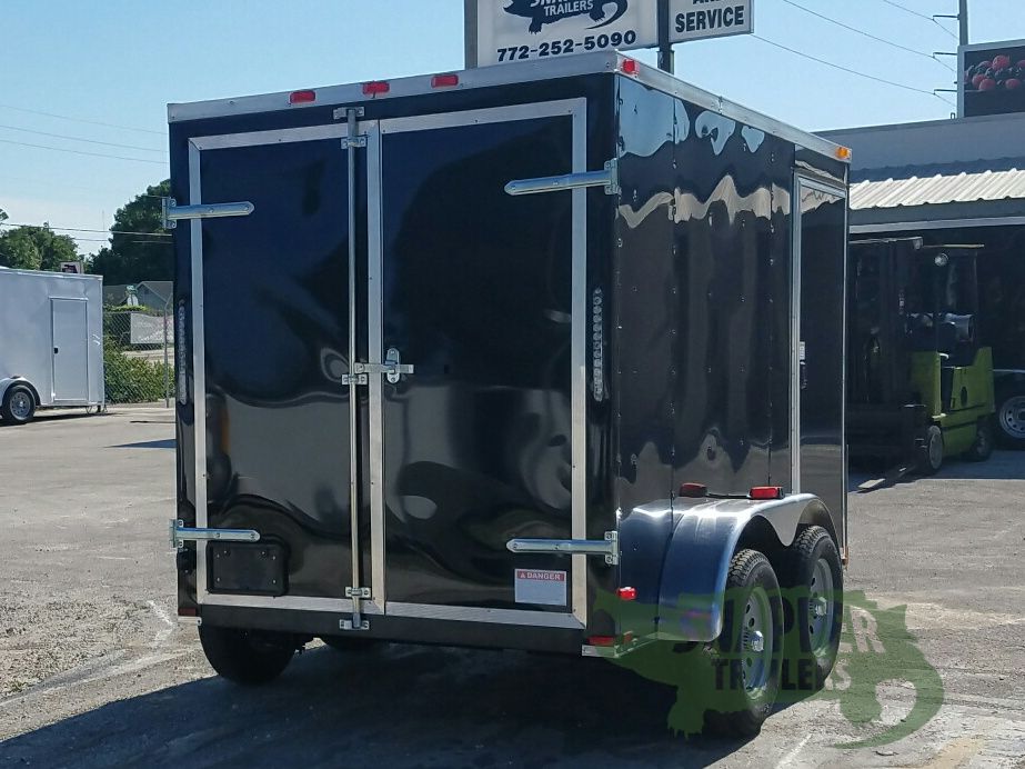 Quality Cargo 6x10 TA Trailer - Black, Double Abrn Doors, Side Door, Extra Height - Image 9