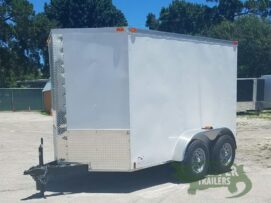 Alternative view of Quality Cargo 6x10 TA Trailer - White, Ramp, Side Door, Extra Height