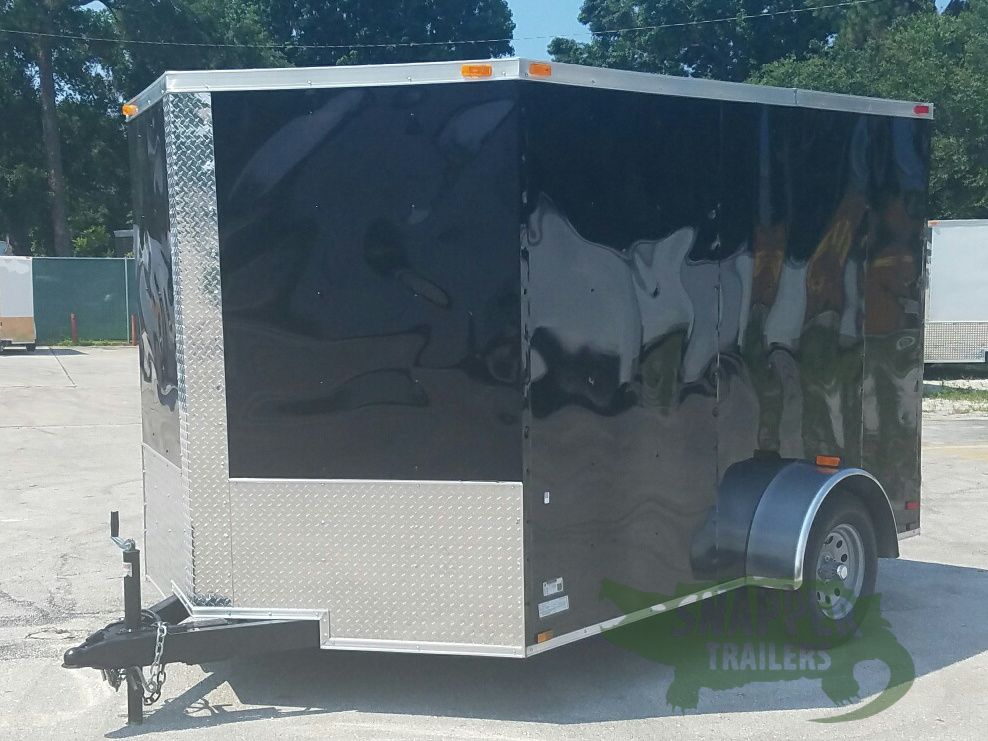 Quality Cargo 7x10 SA Trailer - Black, Ramp, Side Door, Extra Height, and Electric Brakes - Image 2