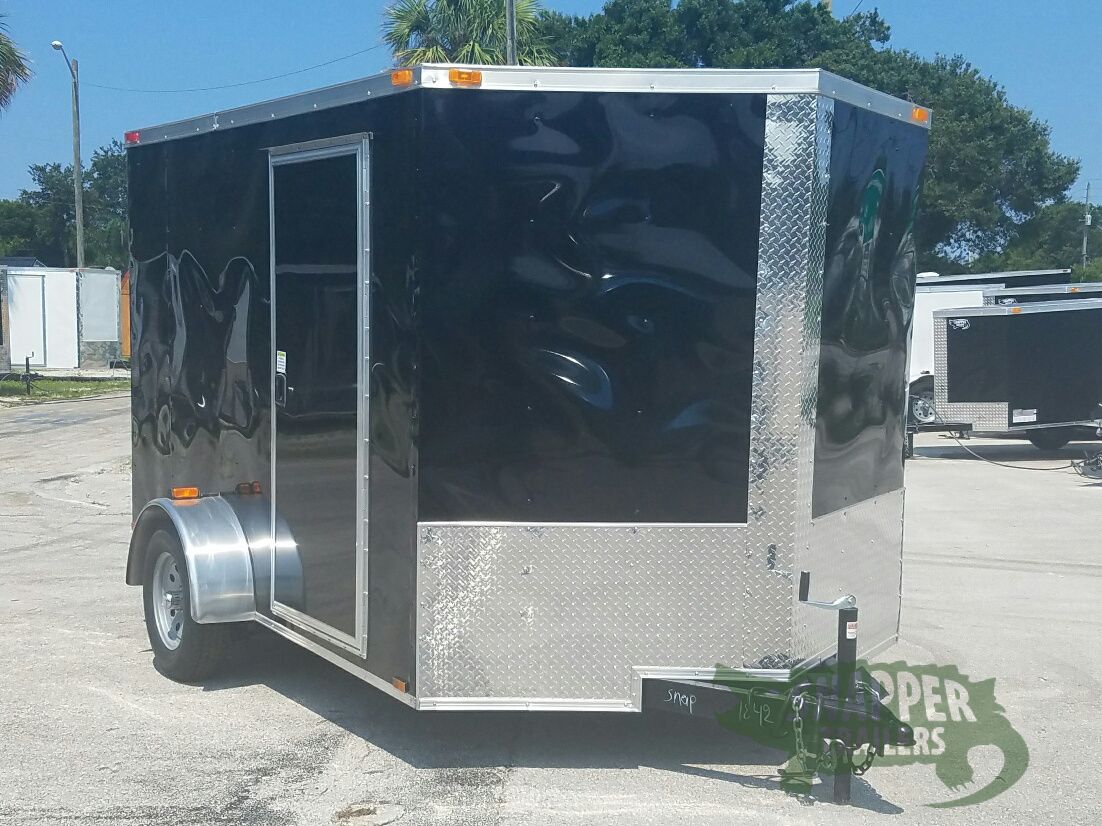Quality Cargo 7x10 SA Trailer - Black, Ramp, Side Door, Extra Height, and Electric Brakes - Image 13