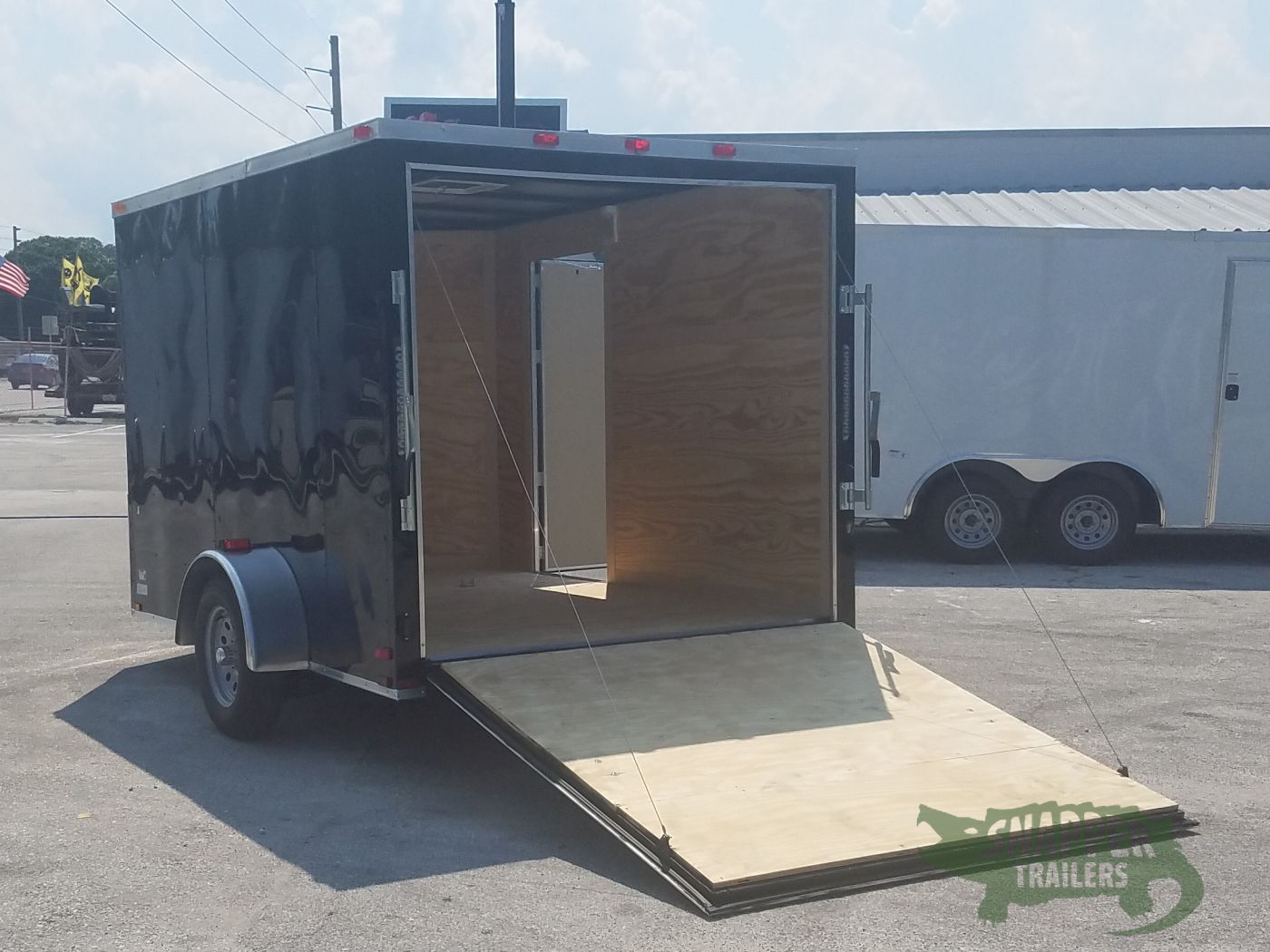 Quality Cargo 7x10 SA Trailer - Black, Ramp, Side Door, Extra Height, and Electric Brakes - Image 4