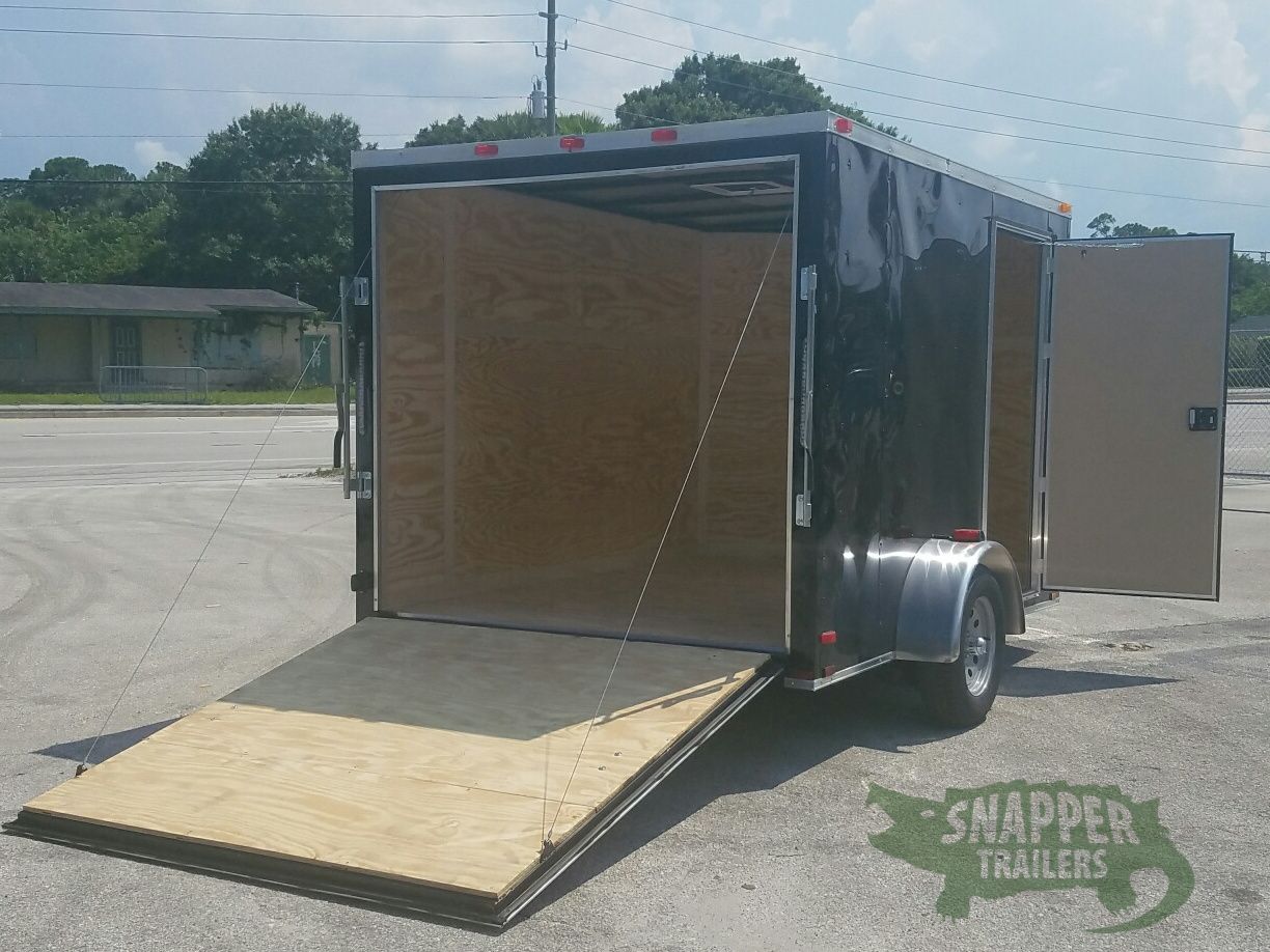 Quality Cargo 7x10 SA Trailer - Black, Ramp, Side Door, Extra Height, and Electric Brakes - Image 8
