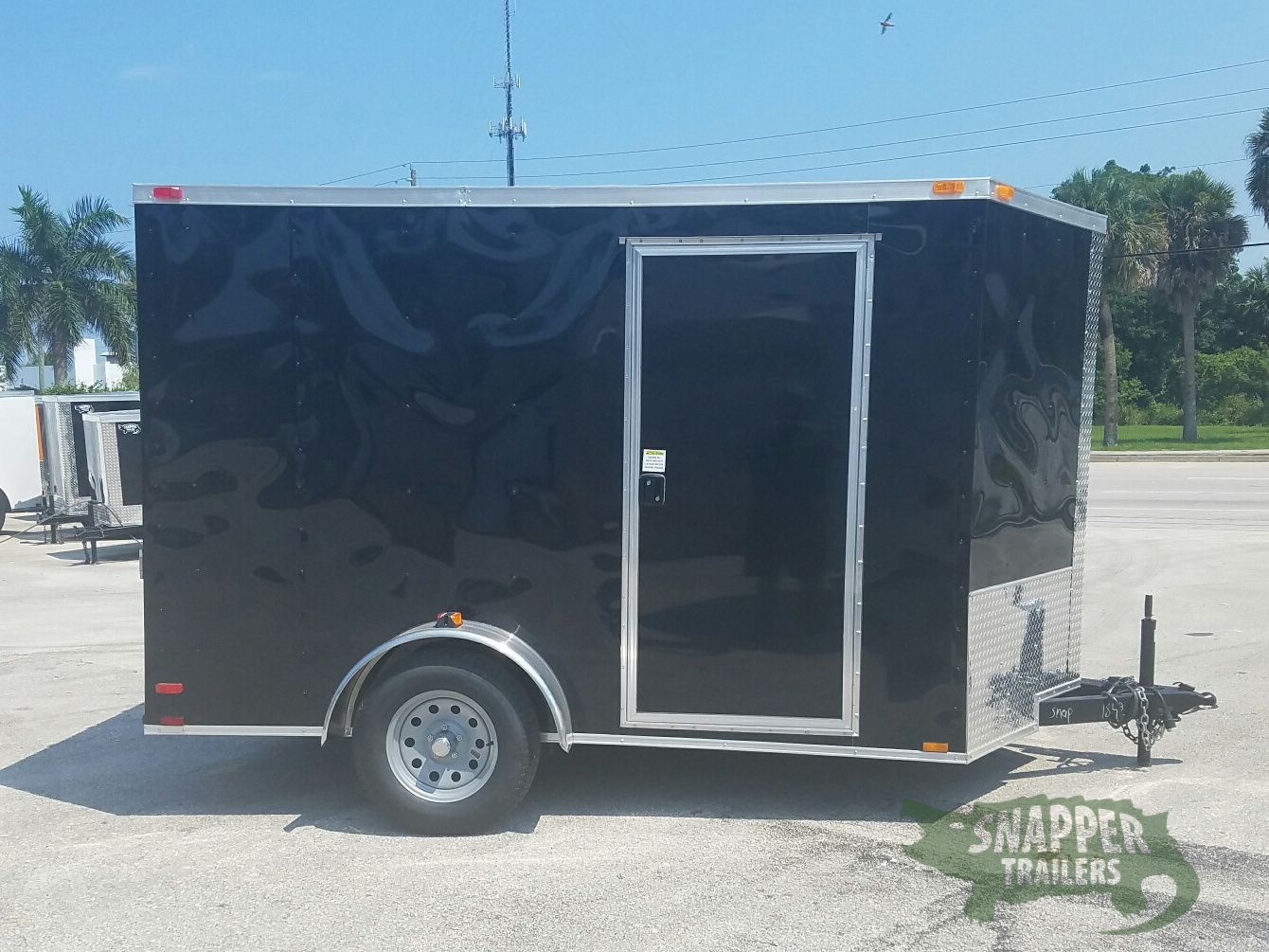 Quality Cargo 7x10 SA Trailer - Black, Ramp, Side Door, Extra Height, and Electric Brakes