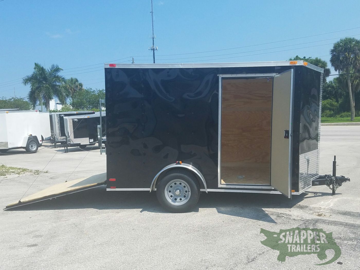 Quality Cargo 7x10 SA Trailer - Black, Ramp, Side Door, Extra Height, and Electric Brakes - Image 10