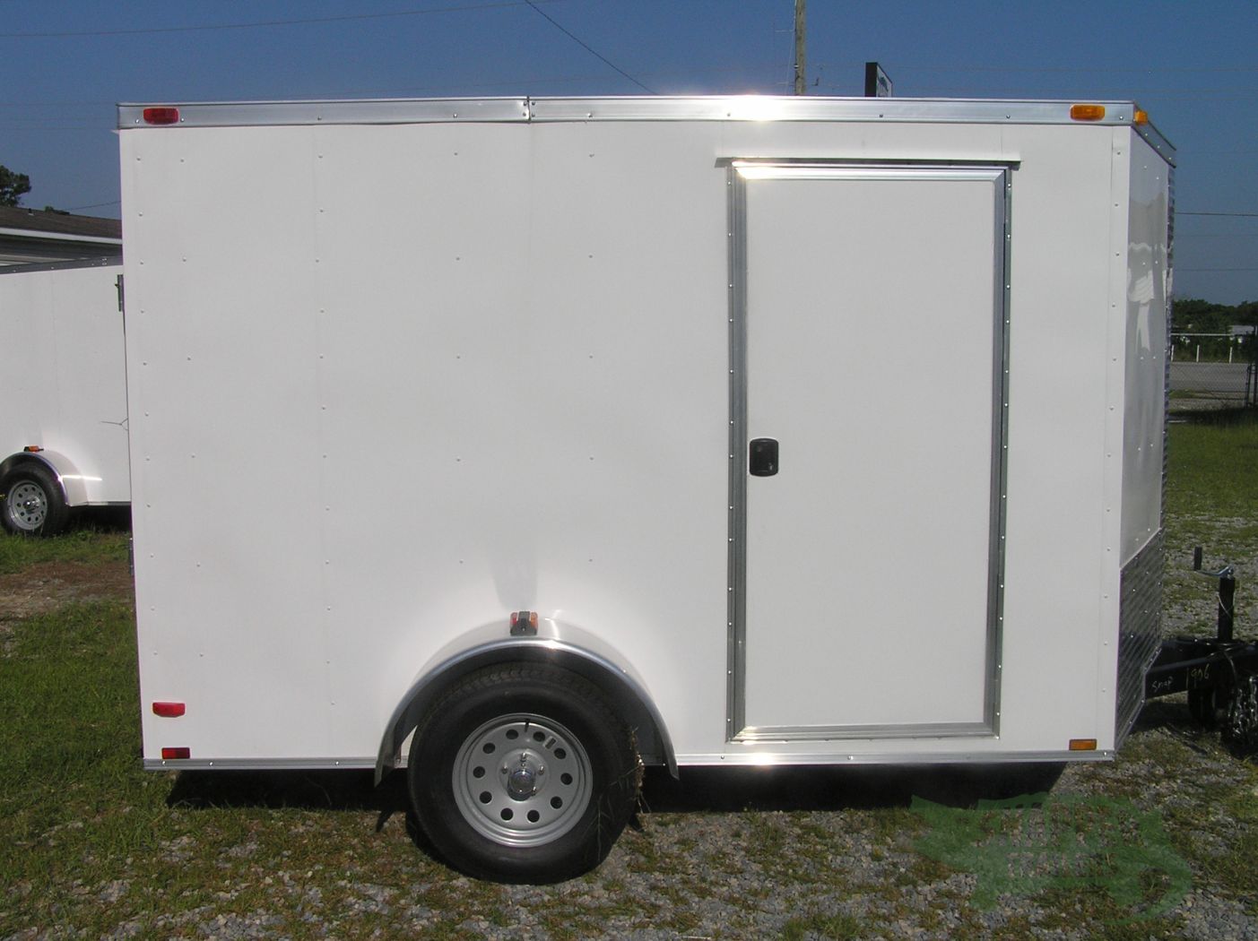 Quality Cargo 7x10 SA Trailer - White, Ramp, Side Door, Extra Height, Electric Brakes
