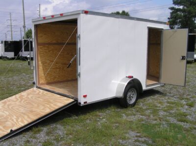 Quality Cargo 7x12 SA Trailer - White, Ramp, Side Door, Brakes, Extra Height - Image 8
