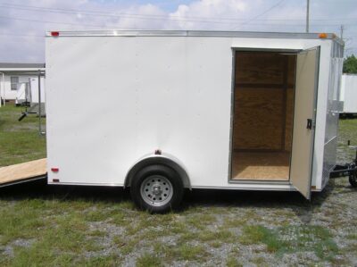 Quality Cargo 7x12 SA Trailer - White, Ramp, Side Door, Brakes, Extra Height - Image 10