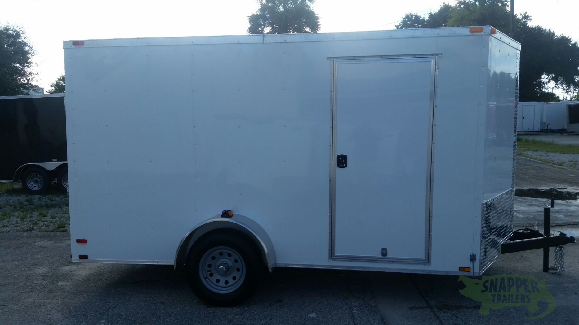 Quality Cargo 7x12 SA Trailer - White, Ramp, Side Door, Brakes, Extra Height