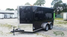 Alternative view of Quality Cargo 7x12 TA Trailer - Black, Ramp, Side Door, Extra Height