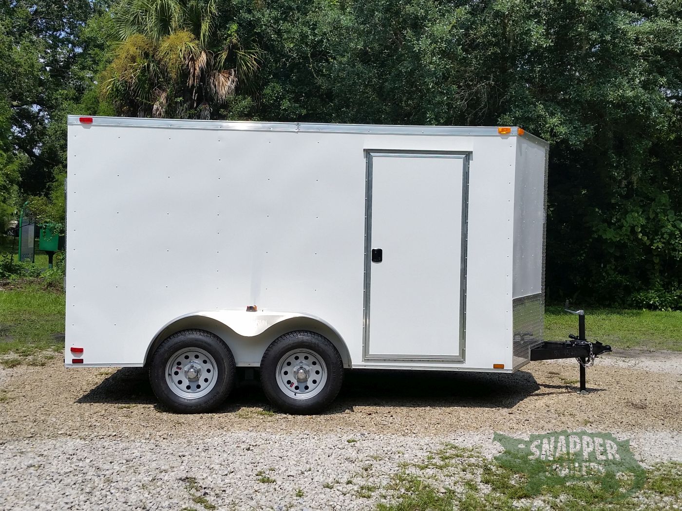 Quality Cargo 7x12 TA Trailer - White, Ramp, Side Door, Extra Height