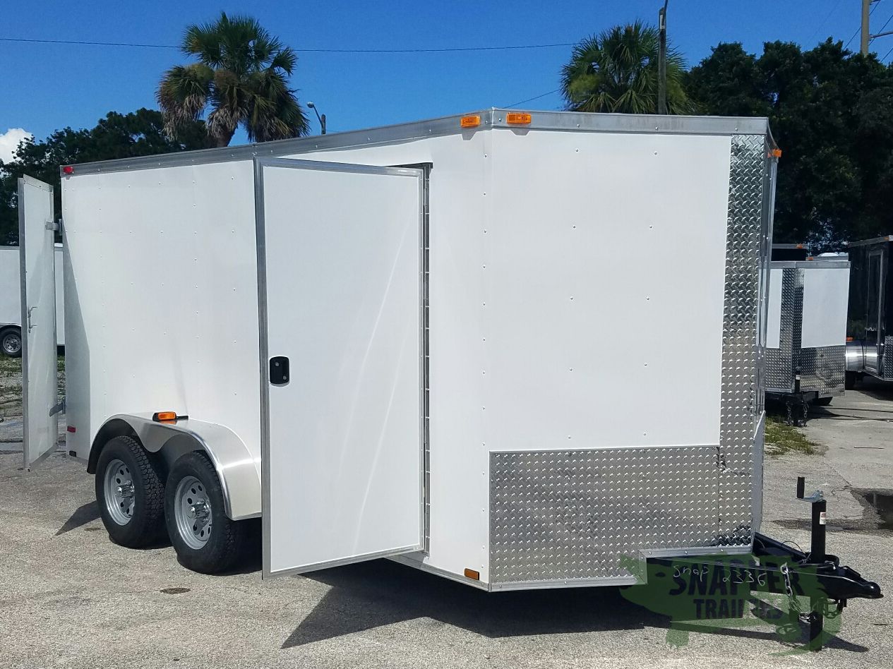 Quality Cargo 7x14 TA Trailer - White, Barn Doors, Side Door, Extra Height - Image 12