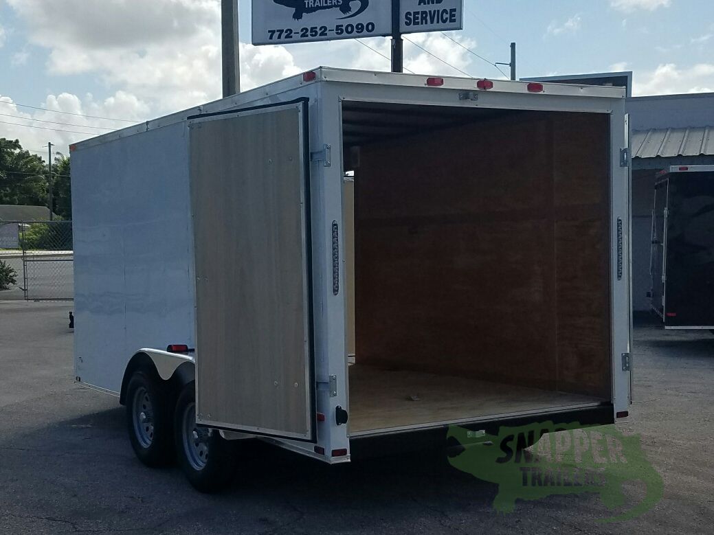 Quality Cargo 7x14 TA Trailer - White, Barn Doors, Side Door, Extra Height - Image 4