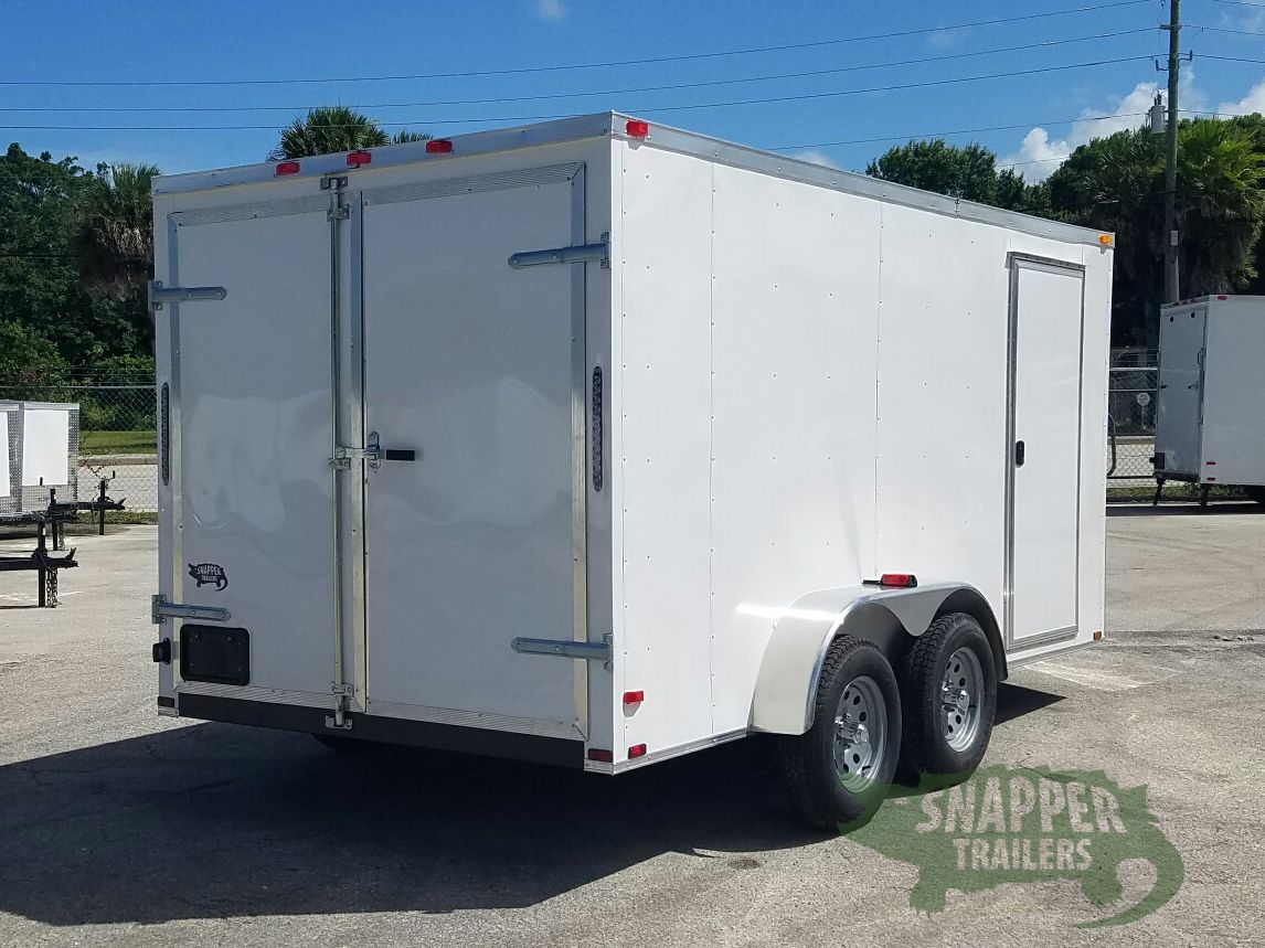 Quality Cargo 7x14 TA Trailer - White, Barn Doors, Side Door, Extra Height - Image 9
