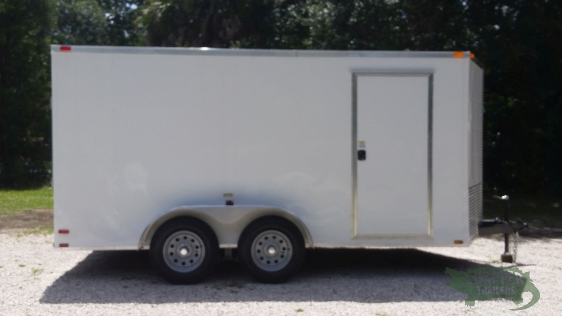 Quality Cargo 7x14 TA Trailer - White, Ramp, Side Door, Extra Height