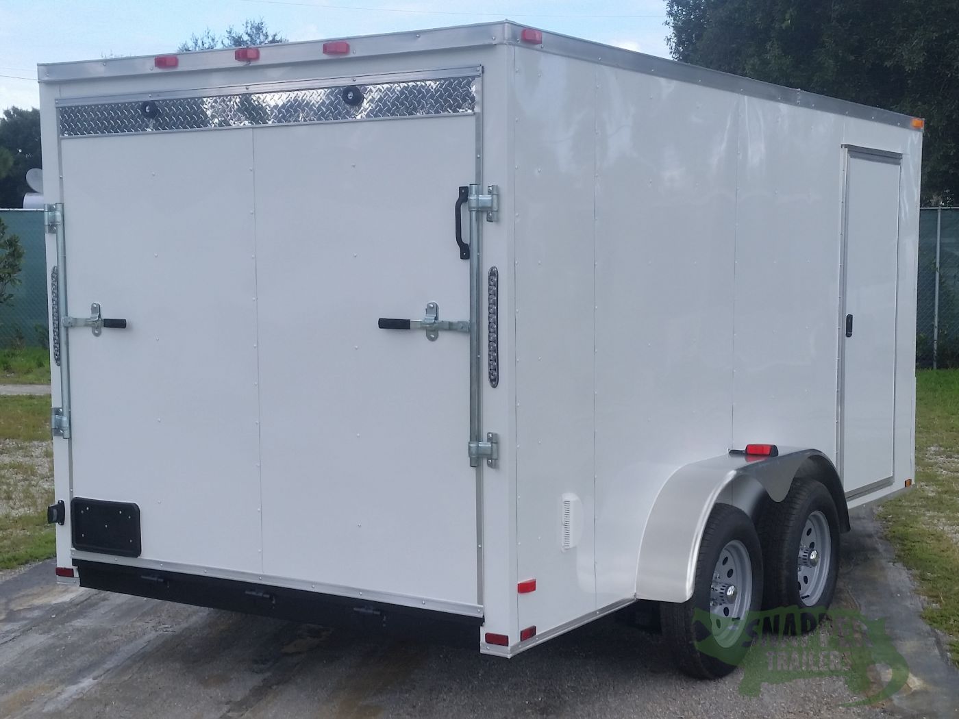 Quality Cargo 7x14 TA Trailer - White, Ramp, Side Door, Extra Height, Side Vents - Image 9