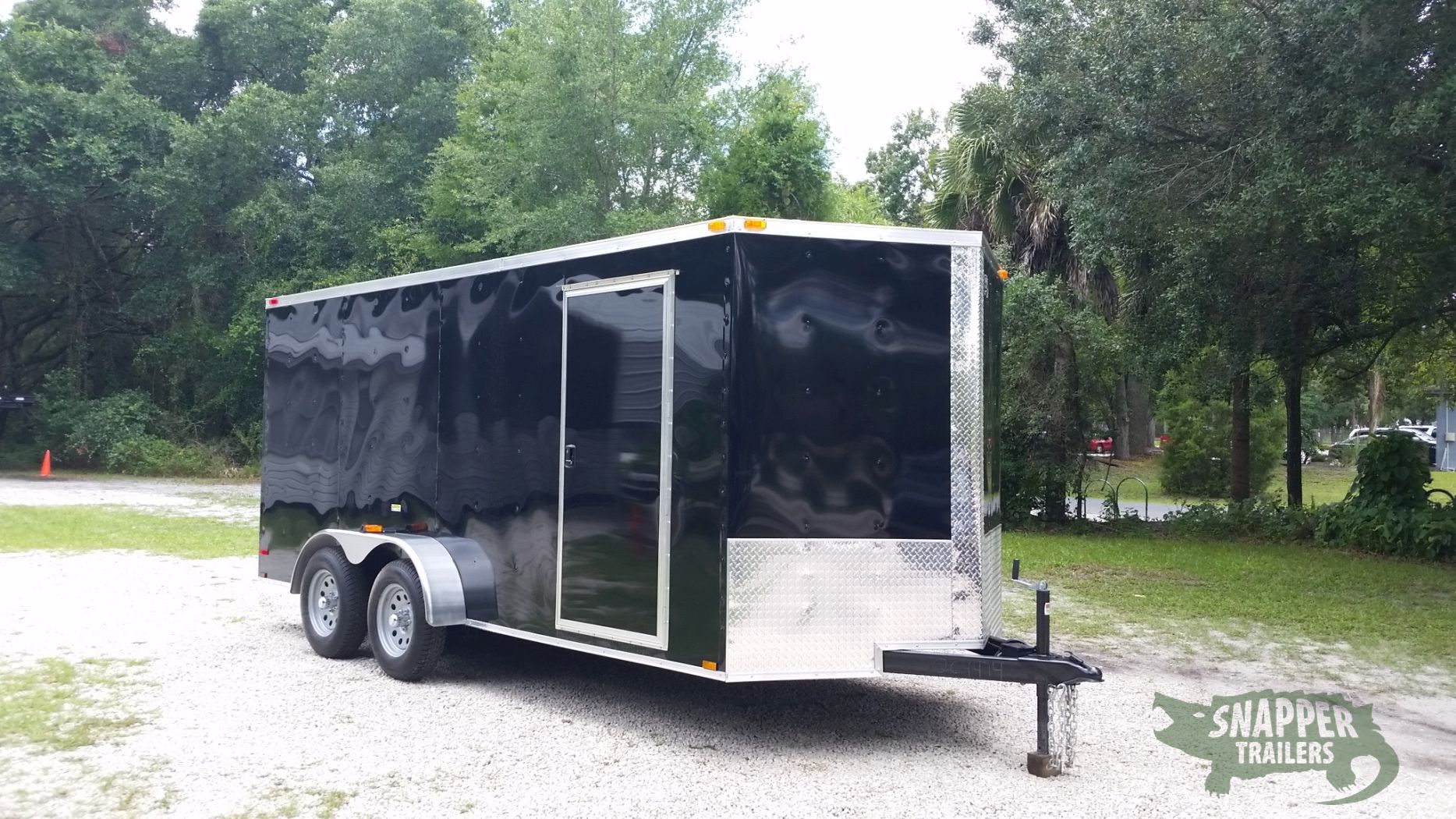 Quality Cargo 7x16 TA Trailer - Black, Ramp, Side Door, Extra Height - Image 13