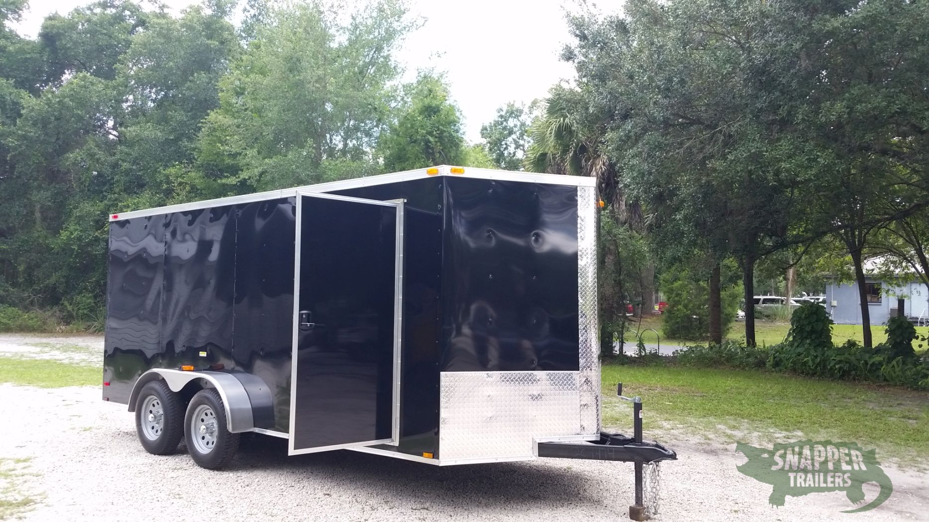 Quality Cargo 7x16 TA Trailer - Black, Ramp, Side Door, Extra Height - Image 12