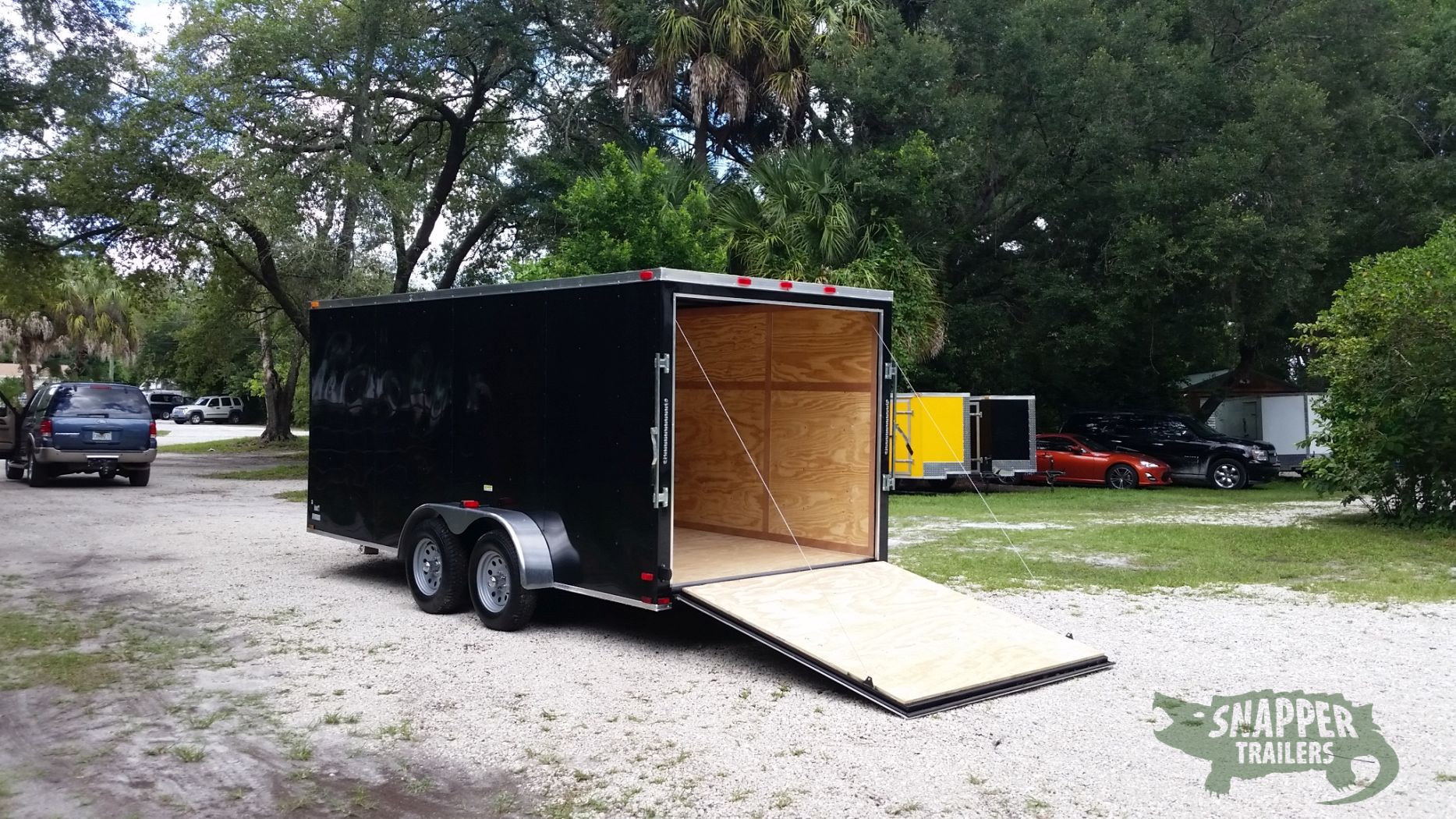 Quality Cargo 7x16 TA Trailer - Black, Ramp, Side Door, Extra Height - Image 4