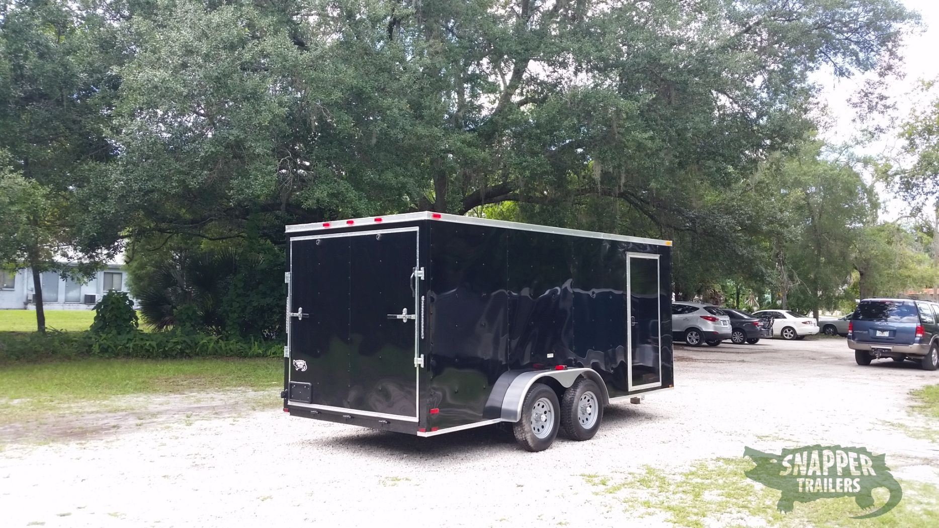 Quality Cargo 7x16 TA Trailer - Black, Ramp, Side Door, Extra Height - Image 9