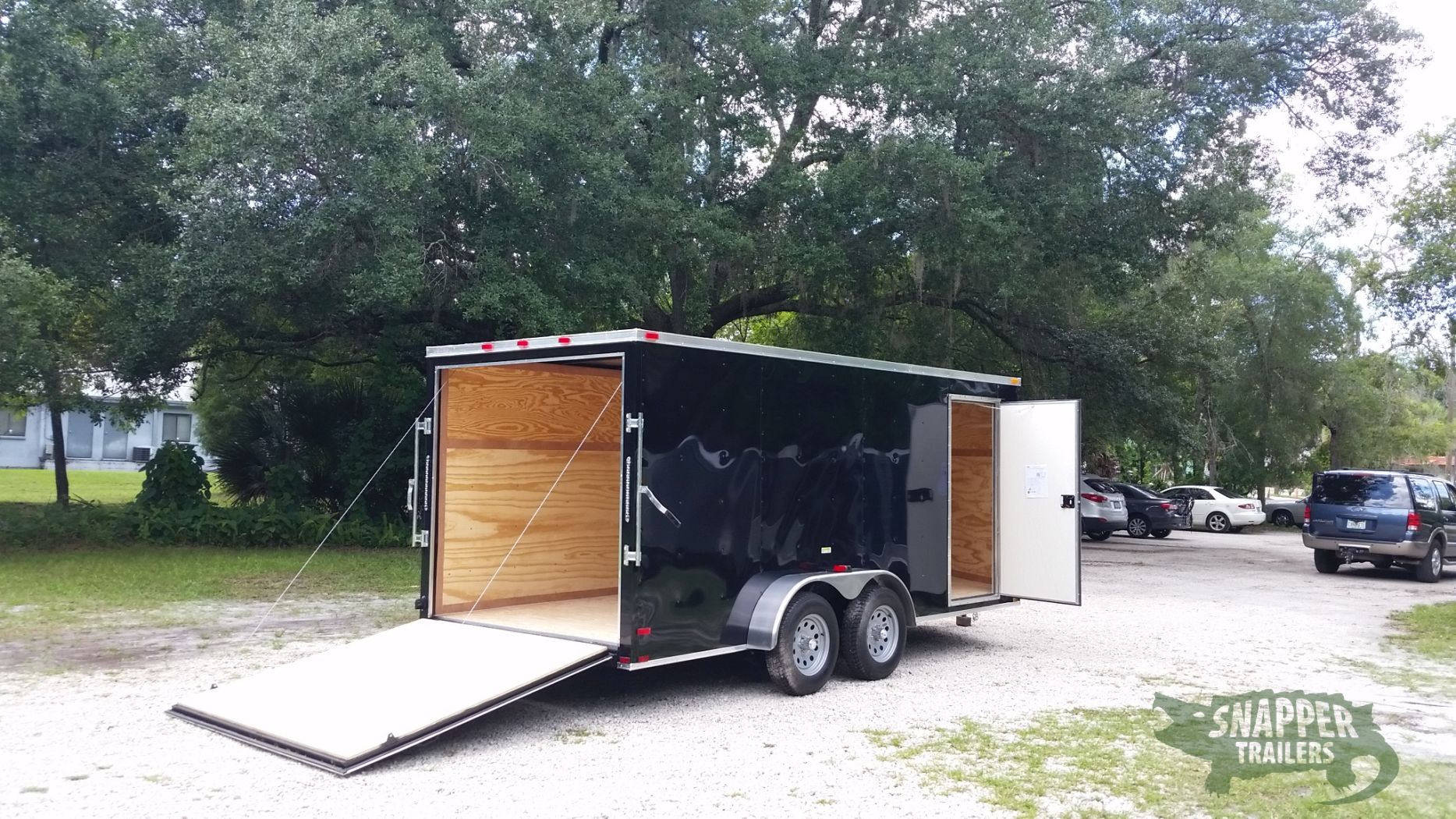 Quality Cargo 7x16 TA Trailer - Black, Ramp, Side Door, Extra Height - Image 8
