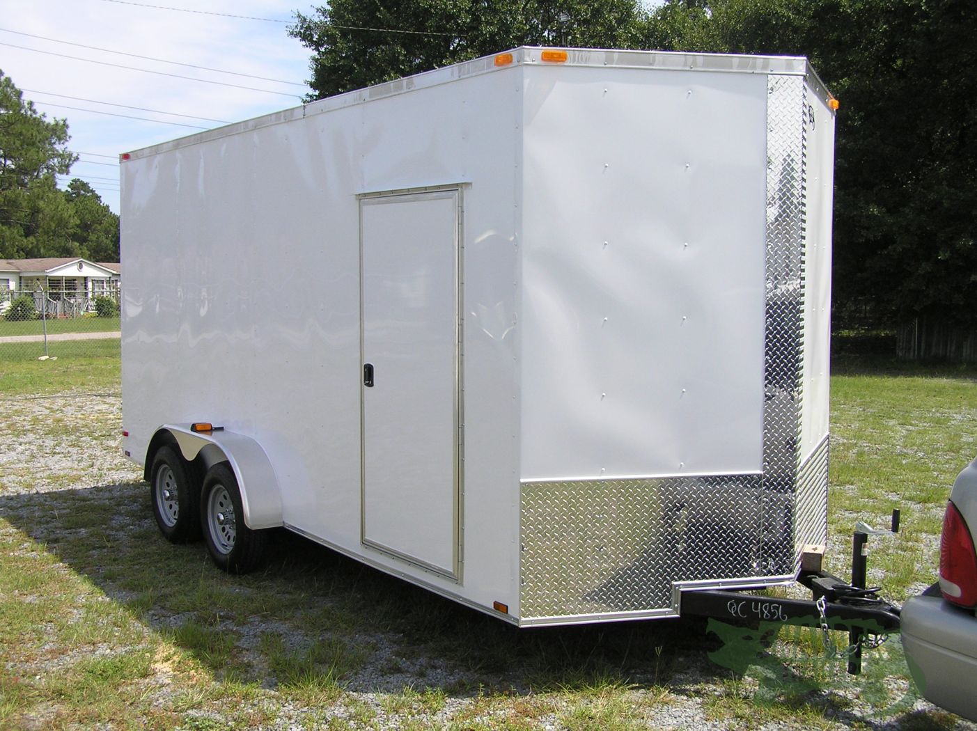 Quality Cargo 7x16 TA Trailer - White, Ramp, Side Door, Extra Height - Image 13