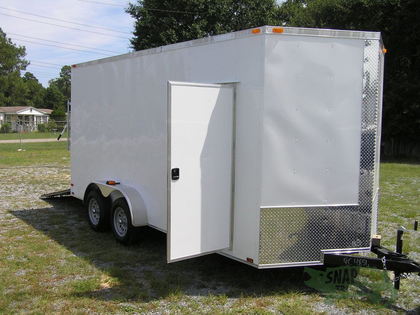 Quality Cargo 7x16 TA Trailer - White, Ramp, Side Door, Extra Height - Image 12