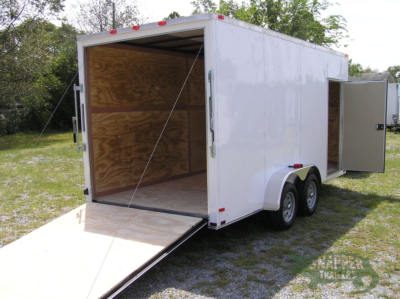 Quality Cargo 7x16 TA Trailer - White, Ramp, Side Door, Extra Height - Image 8