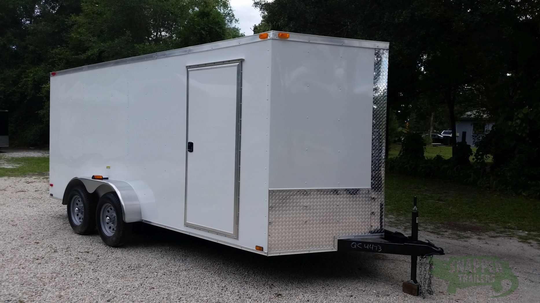 Quality Cargo 7x16 TA Trailer - White, Ramp, Side Door, Extra Height - Image 13