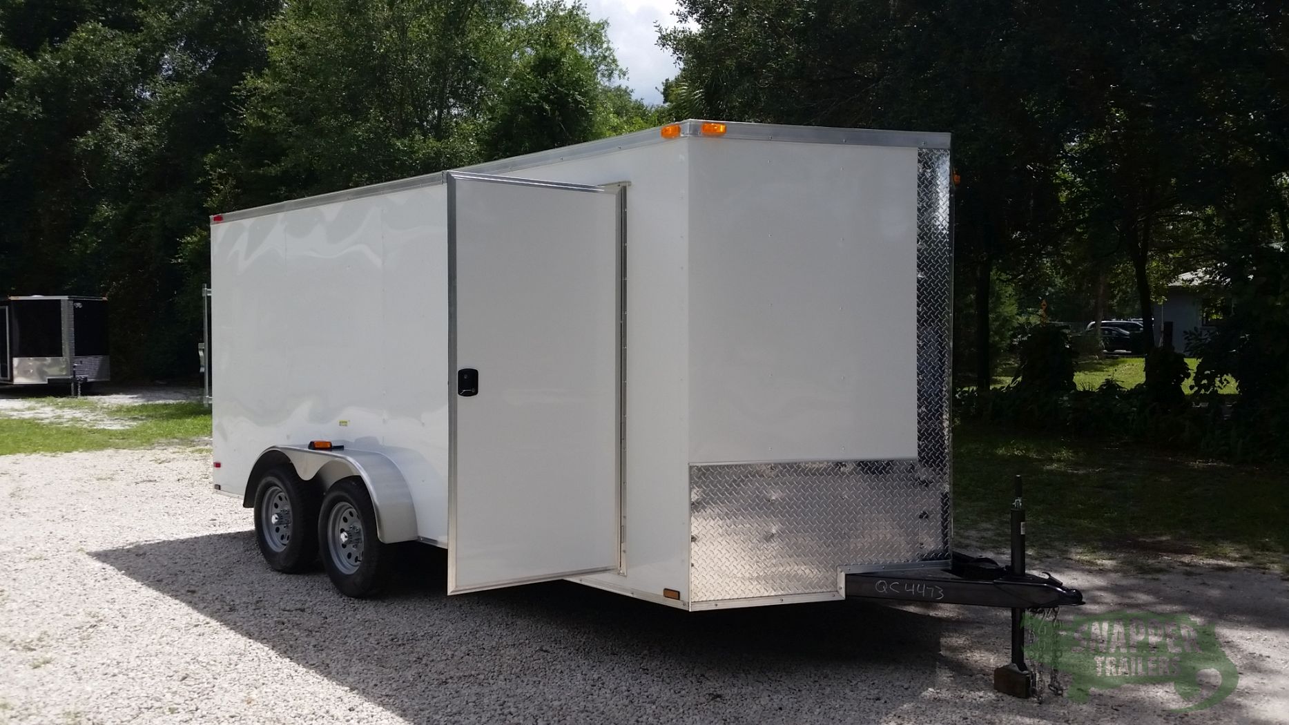 Quality Cargo 7x16 TA Trailer - White, Ramp, Side Door, Extra Height - Image 12